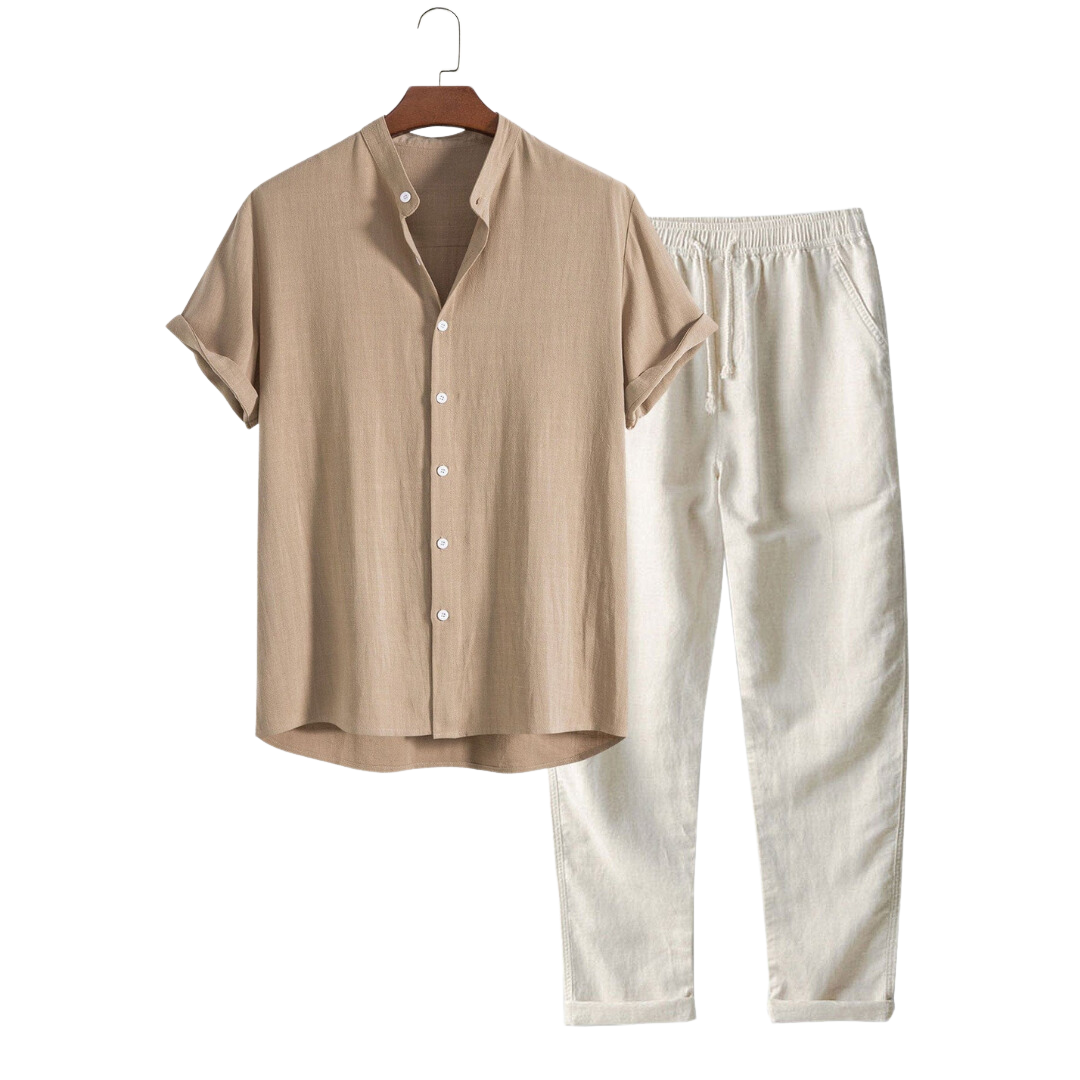 DAVID | LINEN POLO & BROEK SET