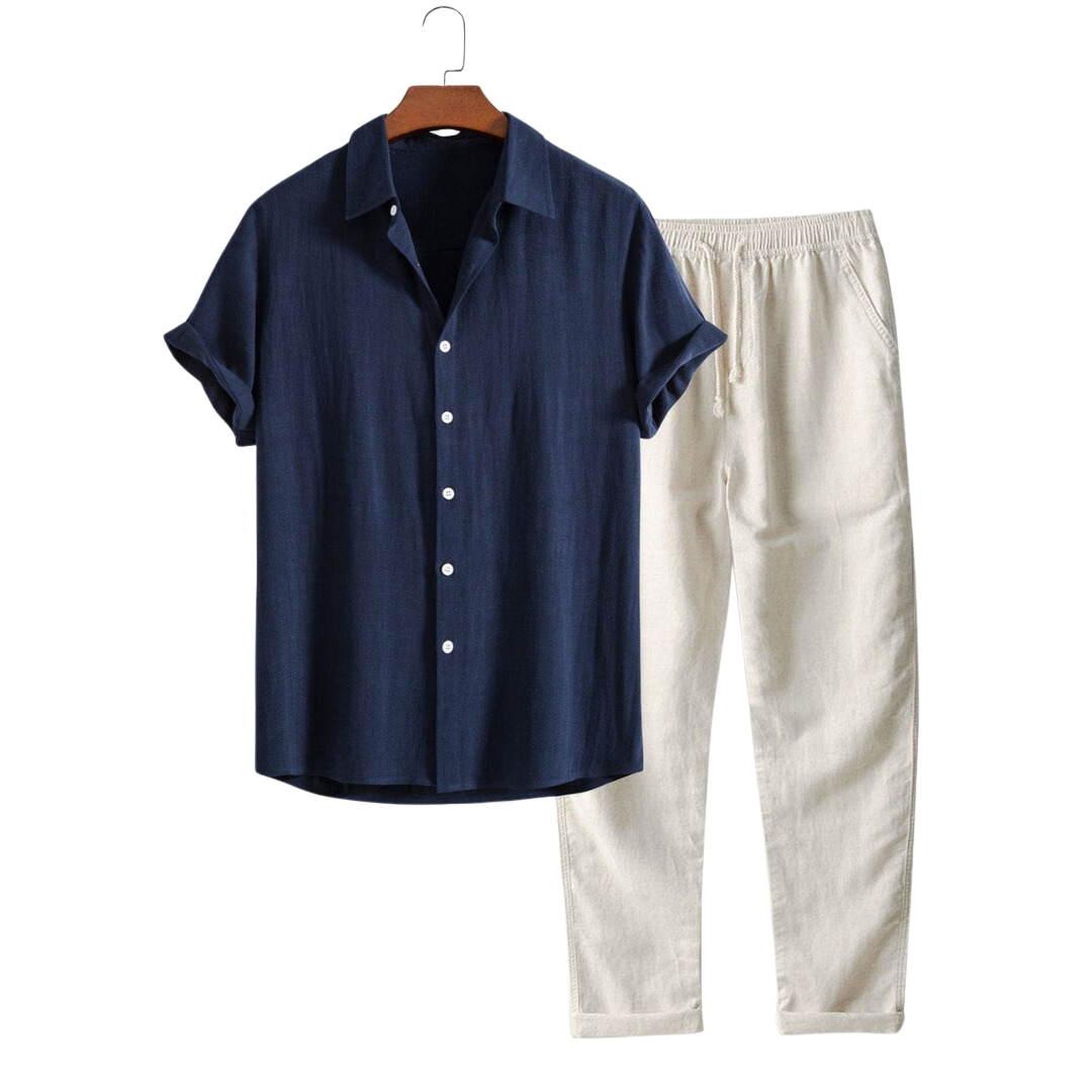 DAVID | LINEN POLO & BROEK SET