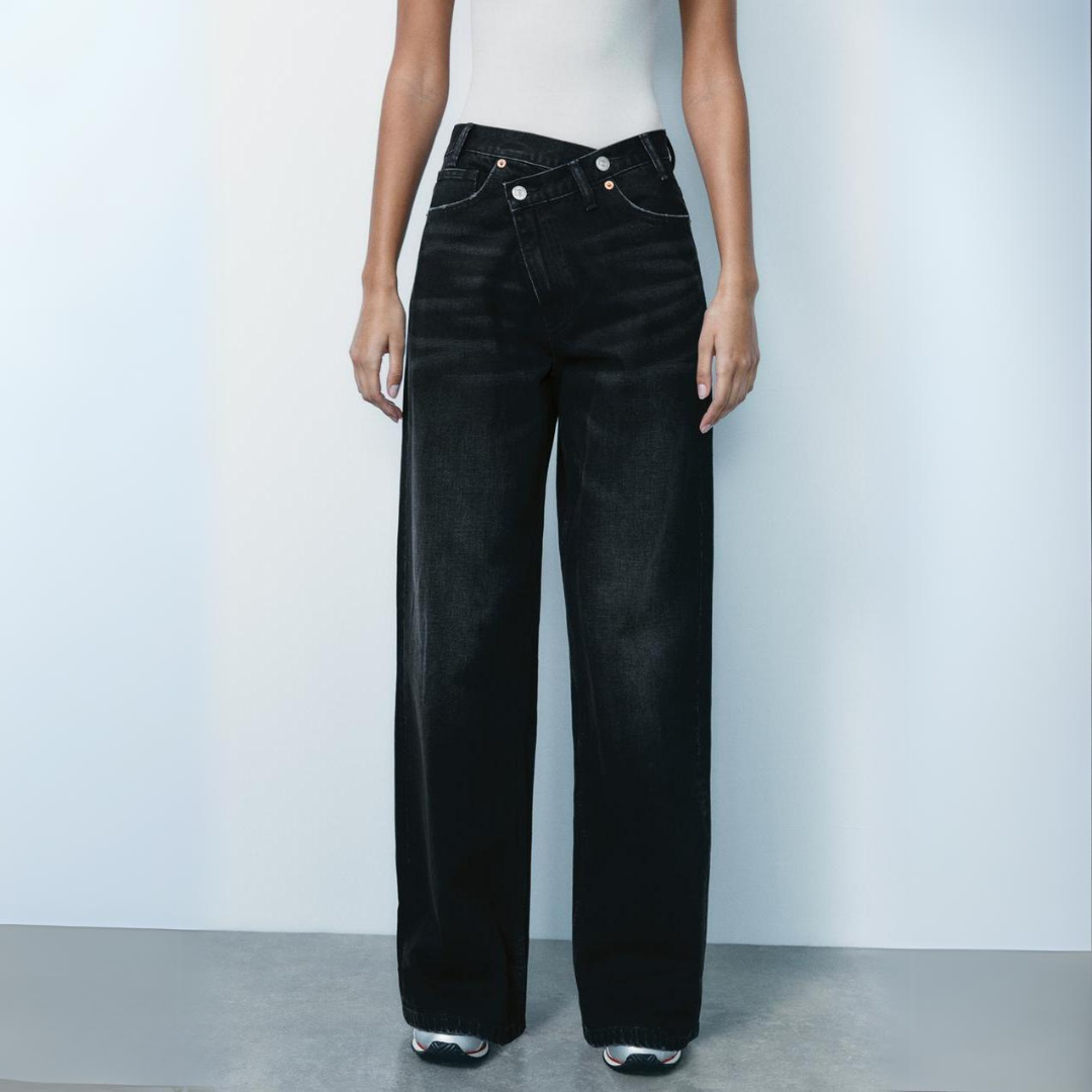 JADE | WIDE-LEG WAISTBAND JEANS